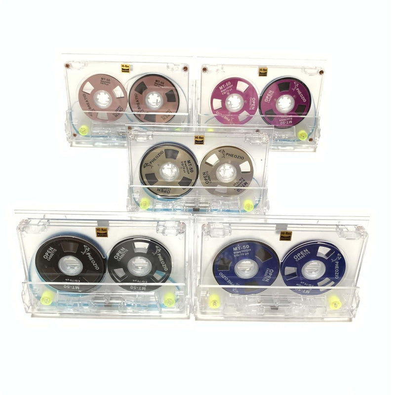 Reel to Reel Blank Audio Cassette Tape for Music Recording - Normal Bias Low Noise - 48 Minutes - Transparent Acrylic [ 5 Pack Blind Box Includes 5 of 54 Styles Tapes ] 5 Packs Blind Box