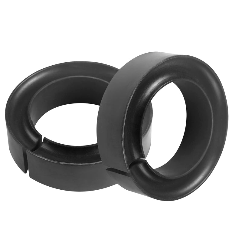 2-Pack Heavy Duty Round Rubber Coil Spring Spacer Set | Universal coil spring booster for car suspension support and ride height lift