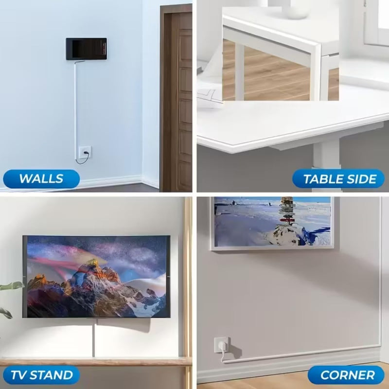 Self-Adhesive Cable Protector, 78.74/39.37 Inch Invisible Wire Guard, Anti-Step Soft Cable Sleeve, Designed for Cables on Wall and Floor Cable Channels (39.37 Inch) 39.37 Inch