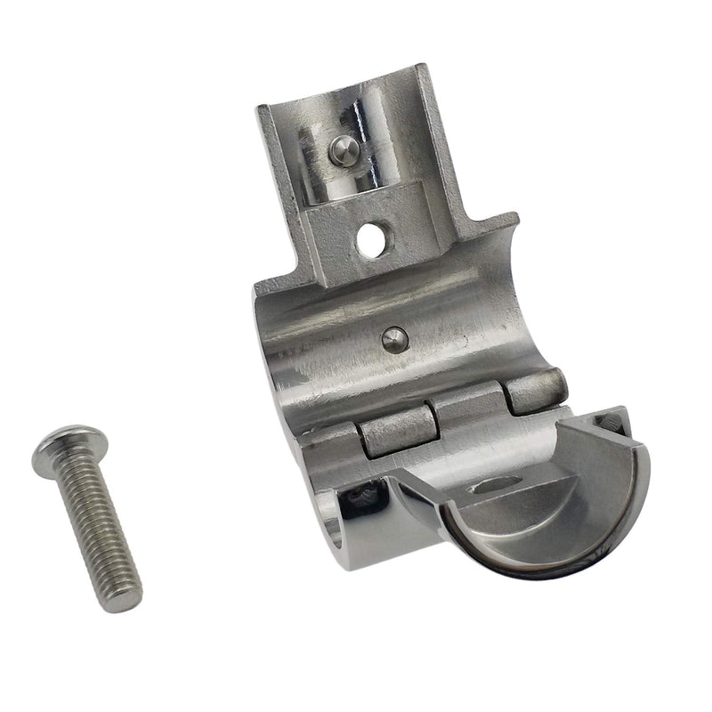 Heavy Duty 316SS Boat Hand Rail Fitting- Polished 90 Degree T/Tee Hinged/Split Fitting 1" Tube 1PC FOR 1" TUBE