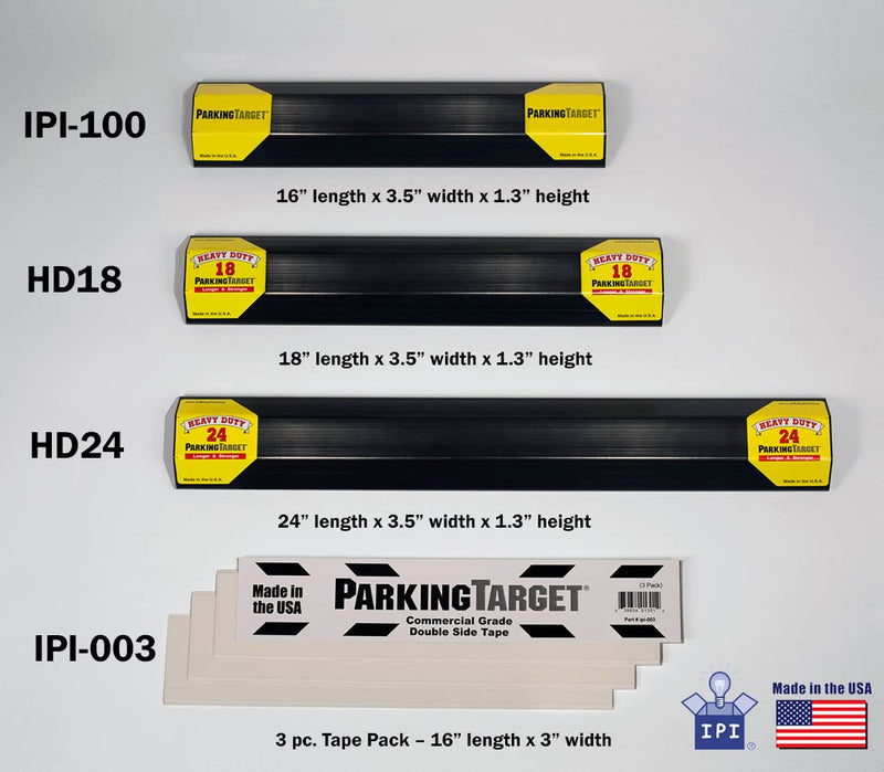 ParkingTarget 18” 1 pcs U.S.A. Garage Heavy Duty Parking Aid Car Stop Indicator Protects Car & Walls Stopper Easy Install Peel and Stick Gadget ipi-HD-18 1 Pack, Part - 18" L x 1.25”H