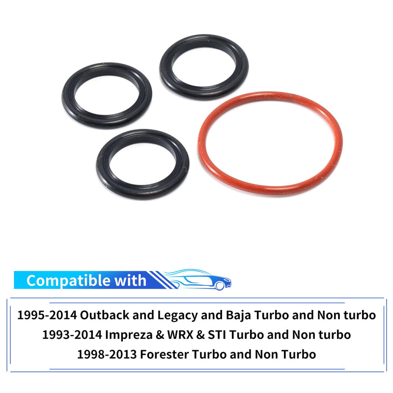 Rldym 3PCS Block Gasket Seal Kit Case Half O-Ring 10991AA001 and 1PCS Case Half Oring 806932030 for Subaru Engine mpreza Turbo EJ20 EJ25 STi WRX, H4 EJ Motors Impreza WRX STI Forester Legacy