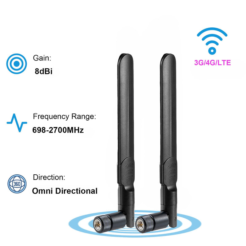 Omni Directional 4G LTE Cellular SMA Male Antenna Compatible with Spypoint LM2 Flex-S Flex-M Flex-Plus Trail Camera Moultrie Spartan Loatos Trail Camera 4G LTE Wireless Router Mobile Hotspot
