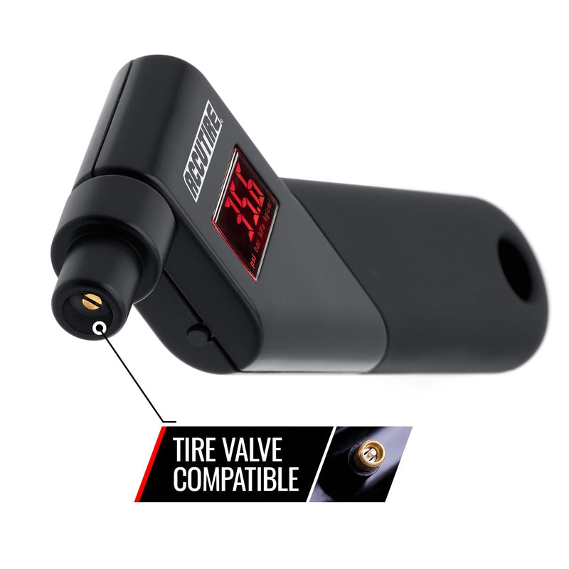 Accutire MS-4021B Digital Tire Pressure Gauge with 4 Valve Caps, 5-150psi (psi, bar, kPa, kg/cm2) 1-Pack Black