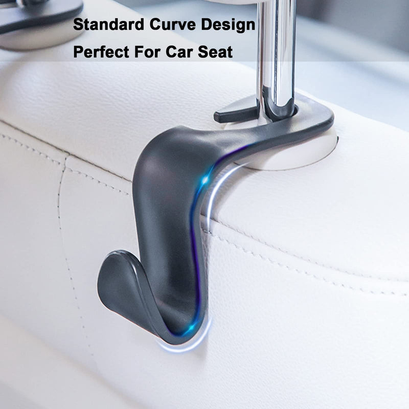 Car Seat Headrest Hook 4 Pack Vehicle Backpack Hooks Hanger Vehicles Holder Organizer for Purses,Bags,Cloths,Car Water Bottle Hook Seat Accessories 4Pcs