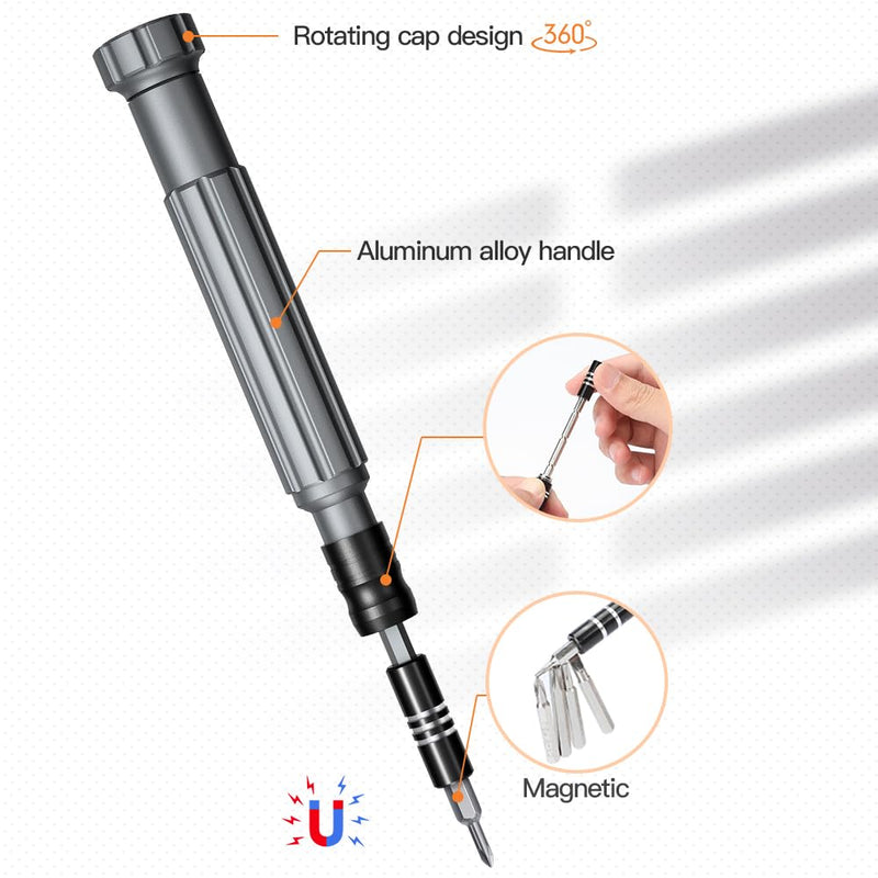 Precision Screwdriver Set, 150 in 1 Electronics Tool Kit with 120 Bits Magnetic Screwdriver Set & 30-bit Tool Set Handy Repair Tool for Computer Phone Watch Camera Laptop, Black