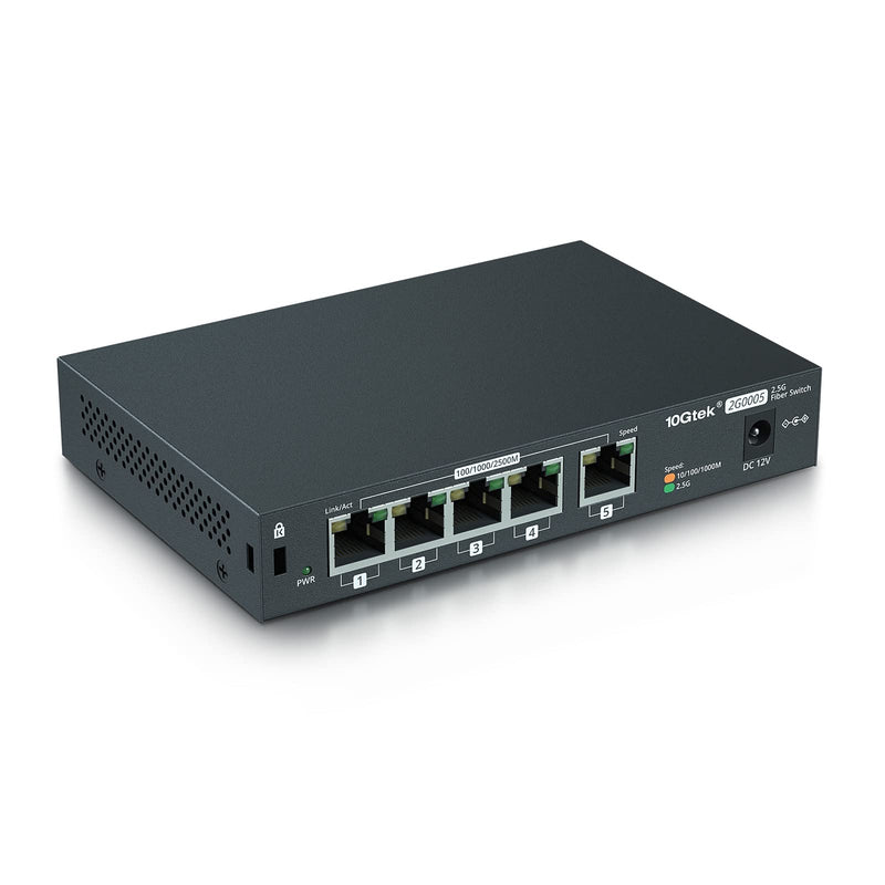5-Port 2.5G Multi-Gigabit Ethernet Network Switch, 5 x 2.5GBASE-T Compatible with 10/100/1000/2500Mbps, Plug & Play | Ethernet Splitter 5 Port