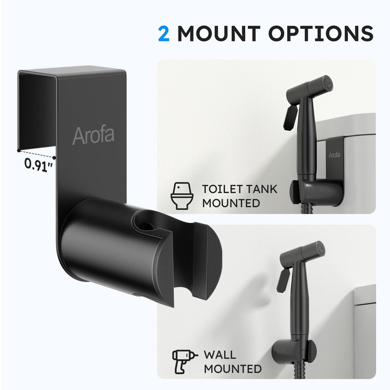Arofa Black Bidet Sprayer for Toilet, Handheld Jet Sprayer Adjustable Water Pressure Muslim Shower with Bidet Hose, Bidets Faucet for Existing Toilets Cloth Diaper Spray for Baby/Feminine Wash Standard-1 Pack