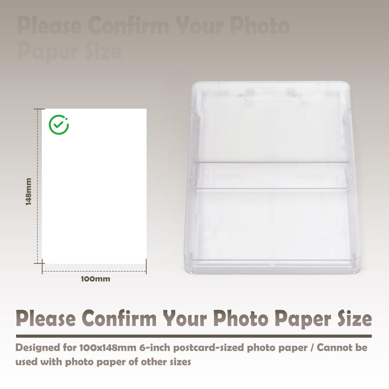 6Inch Paper Tray Compatible with Canon Selphy CP1500 CP1300 CP1200 CP910 CP900 Photo Printer Cassette, Supports 100x148mm Postcard Size Photo Paper Tray Replacement, Smooth Feeding