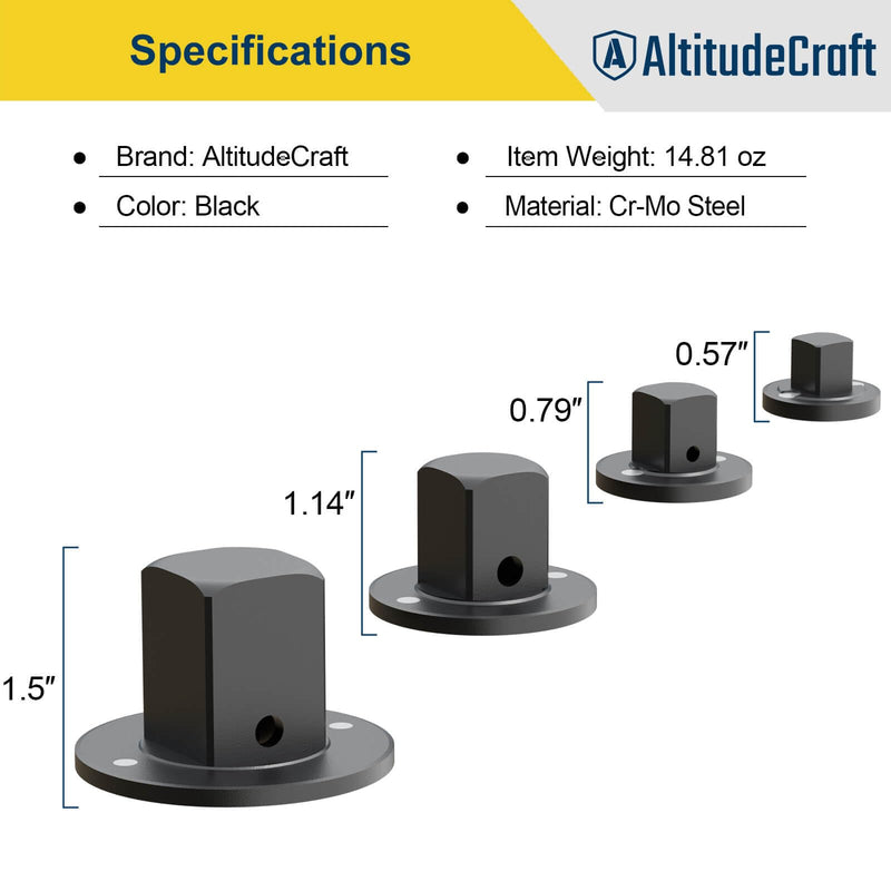 2025 Low Profile Impact Socket Adapter Set, Drive Ratchet Adapter Set, Designed for Tight Spaces, 3/8" to 1/2", 1/4" to 3/8", 3/4" to 1", 1/2" to 3/4", 4PC