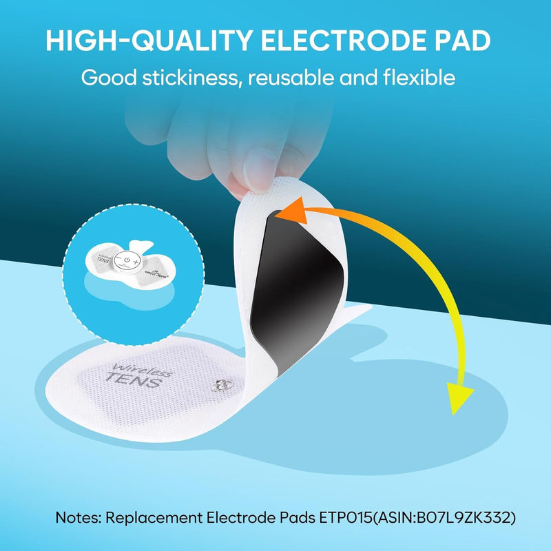 Easy@Home Rechargeable Compact Wireless TENS Unit - 510K Cleared, FSA Eligible Electric EMS Muscle Stimulator Pain Relief Therapy, Portable Pain Management Device EHE015 Blue
