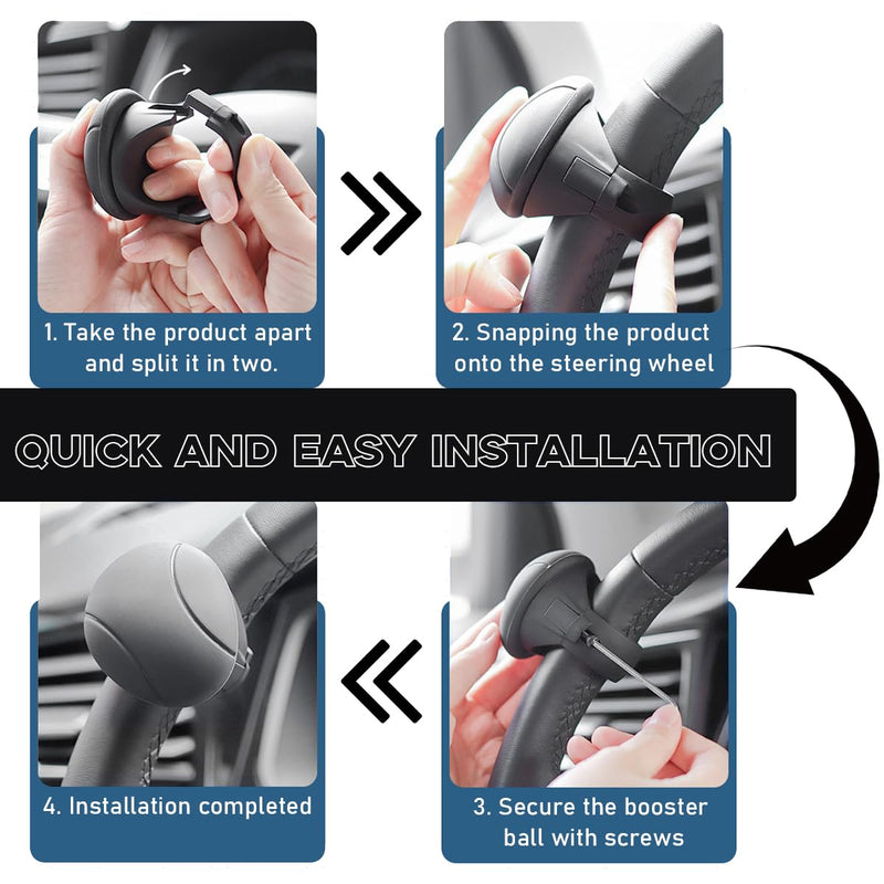 Car Steering Wheel Knob, Non-Slip Silicone Steering Wheel Spinner Knob, 360° Rotatable Steering Wheel Aids Power Handles, Universal Interior Decor Car Accessories