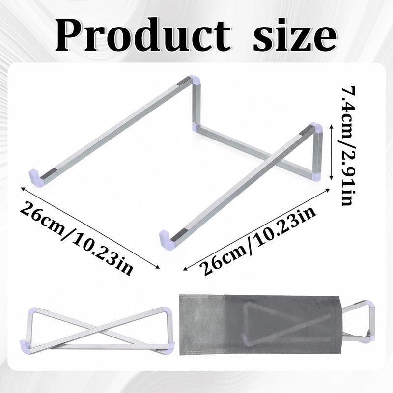 Portable Laptop Stand for Desk Foldable Aluminum Laptop Riser | Ergonomic Computer Stand, Compact Lightweight Notebook Holder, Notebook accessories for Business Travel, Library, Cafe, Home