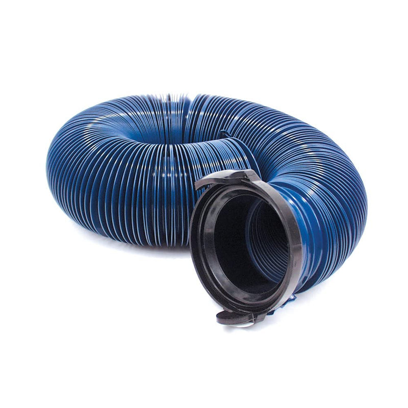 Valterra D04-0120PB 10' Standard Quick Drain RV Hose with 3" Straight Hose Adapter, Blue 10 Foot