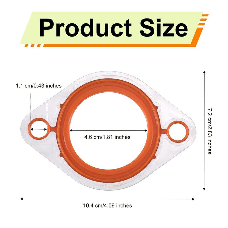 Thermostat Water Neck Housing Gasket, Silicone Thermostat Engine Coolant Water Neck Replacement with 1/8" Aluminum Carrier Compatible with SBC BBC 265 283 305 327 350 383 396 400 427 454 472 500