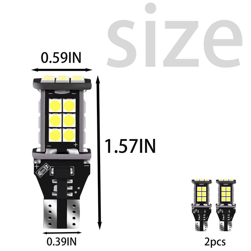 1 Pack 2 Pcs Led Backup Reverse Lights, W16w T15 Reverse Light,12v 5w Super Bright Led Reverse Light Bulb, Suitable For Most Cars, Trucks, Suvs