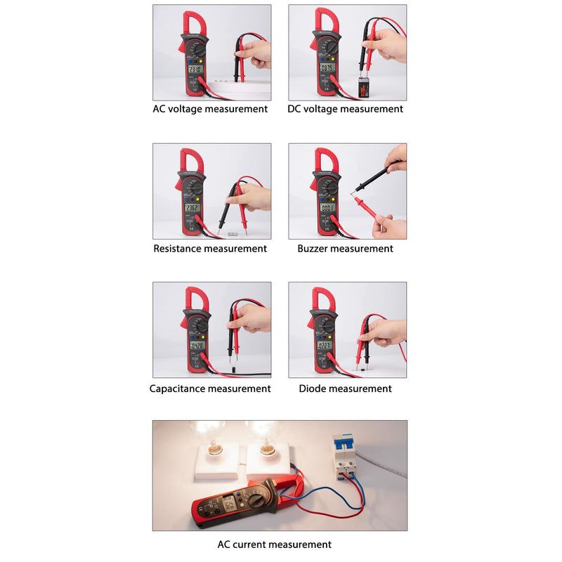 Digital Clamp Meter, Multimeter Voltage Tester DC AC Current Voltage Clamp Voltmeter Ammeter Electrical Digital Multimeter Clamp Meter
