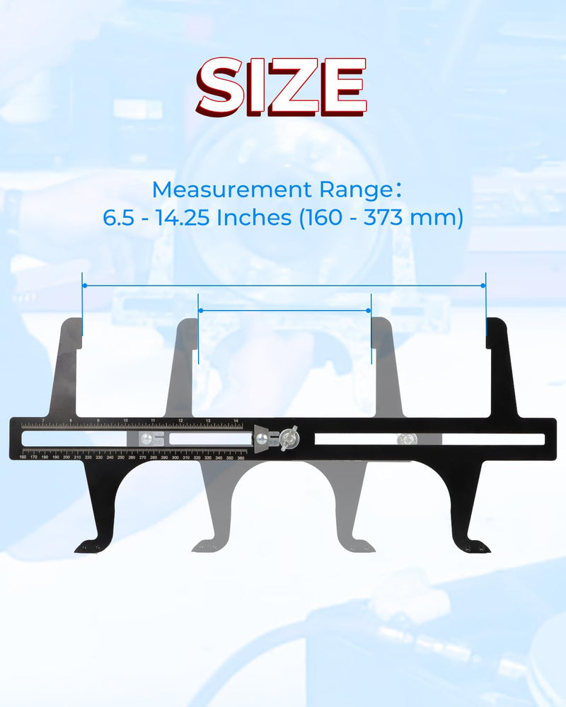 Brake Resetting Gauge, Dual Scale Combination Brake Reset Gauge Tool for Rear Drum Brake Pads, Parking, Hand Brakes, Rotor Reset, Measurement, Adjustment