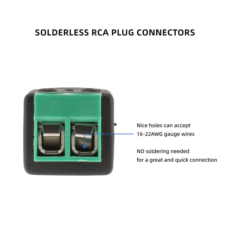 DIANN 5 Pairs RCA Screws Male Female Plug to AV Screw Terminal Audio/Video Connector Adapter for Audio Cable Connection Speaker Connector for Home Audio Systems