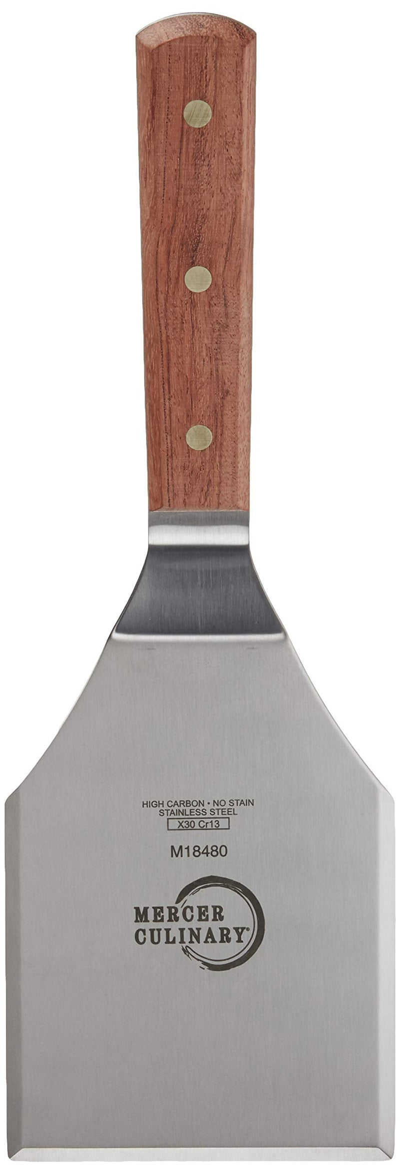 Mercer Culinary Praxis Rosewood Handle Heavy Duty Turner, 5 Inch x 4 Inch, Brown
