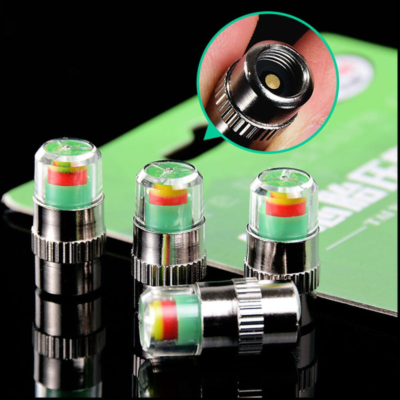 ANKI HAPPIGO 8Pcs 2.2Bar 32-to-35 PSI Car Tire Pressure Monitor Valve Stem Caps Sensor Indicator Easy to Read 3 Color Eye Alert 2.2Bar 32PSI
