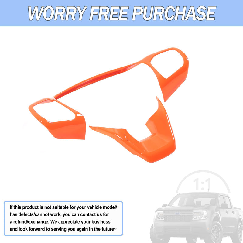 Aunginsy Central Control Steering Button Frame Trim Compatible with Ford Maverick 2022+ Bronco Sport 2021+ Escape 2020+ Center Console Steering Panel Protector Cover Decorative Sticker ABS Accessories Orange