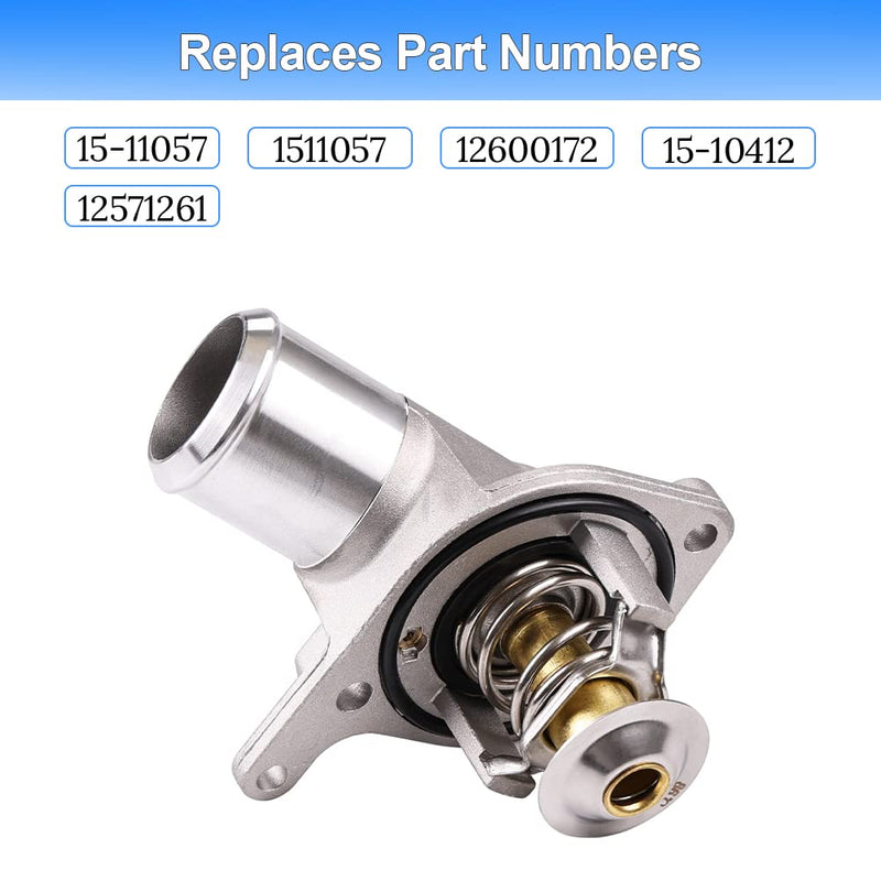 Coolant Thermostat Compatible with Chevy GMC Hummer Camaro Corvette Silverado Suburban Tahoe, Sierra Yukon, H2 Engine Thermostat Housing Water Inlet Assembly, Replace 15-11057 12600172 15-10412