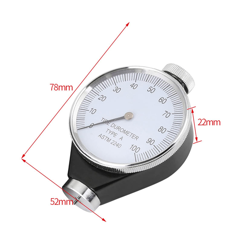 Hardness Tester, Shore Type A Durometer, Rubber Shore Type Durometer Hardness Meter Tester 0-100 HA(A Type)