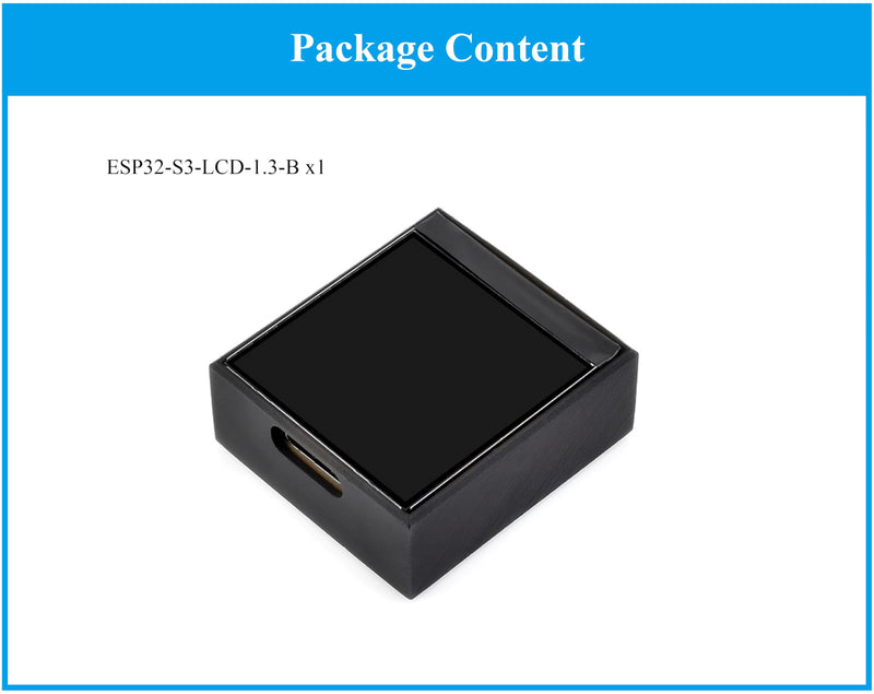 ESP32-S3 1.3inch Display Development Board, ESP32 with Display 240x240 Pixels, Built-in ST7789V2 Chip and 6-Axis IMU, 262K Color, SPI Communication, Supports 90° Hardware Rotation, with Case