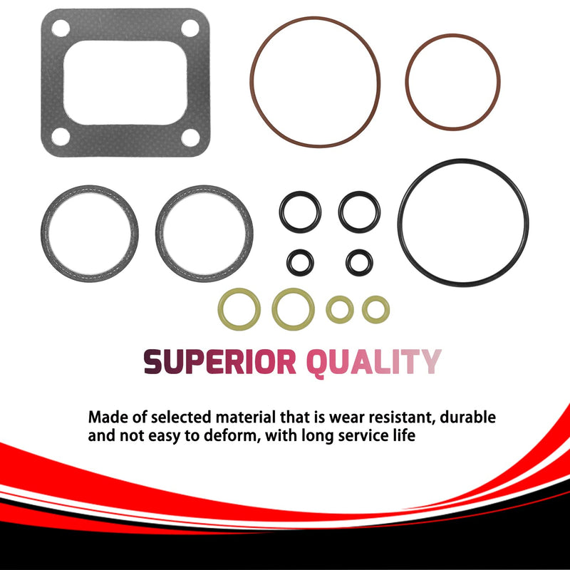 Yellow O-Ring Gaskets Kit & ES 72468 Turbo Mounting Gasket Set for 1994-2003 Ford 7.3L Powerstroke Diesel Turbo Pedestal