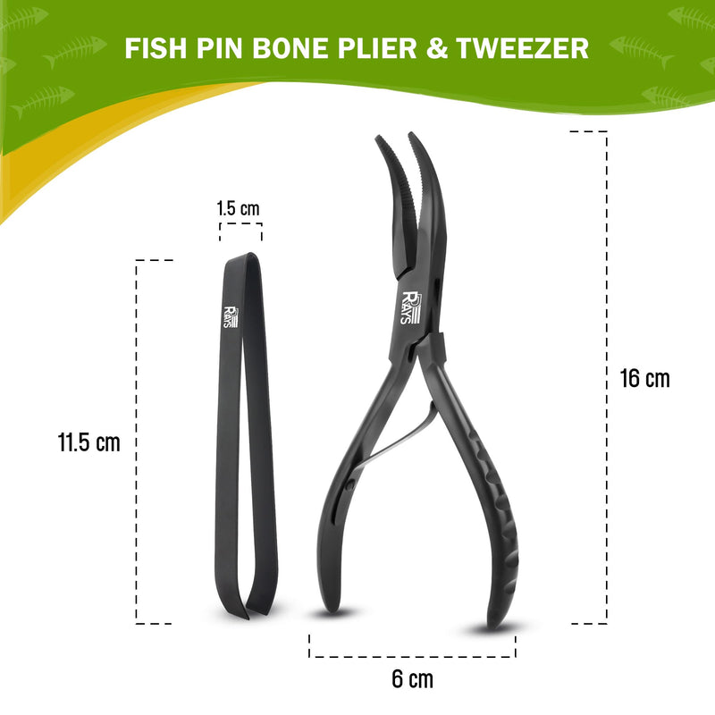 Fish Bone Pliers/Tweezers – Ergonomic Non-Slip Grip, Food-Grade Stainless Steel Deboner | Pin Bone Remover for Salmon, Trout & All Fish Fish Bone Pliers/Tweezers Set