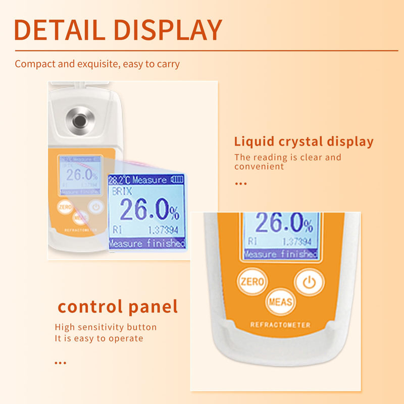0-93% Brix Meter,Suger Tester,High Range Digital Brix Refractometer with ATC for Honey,Maple Syrup,Fruit,Beverages,Juice,Molasses,Sugary Drink,Suger Content Measurement 0-93%Brix