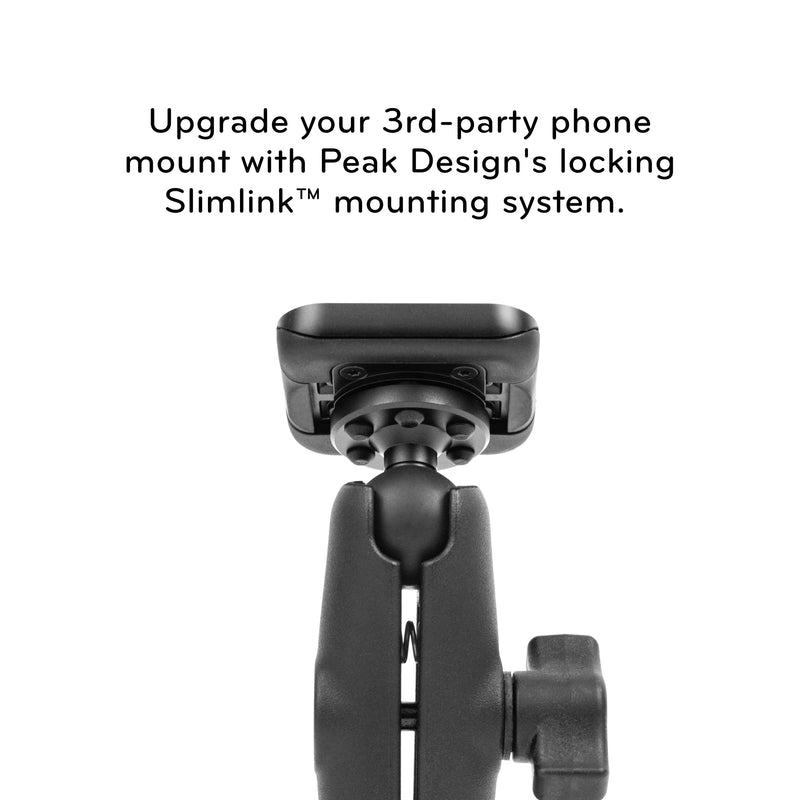 Peak Design Mobile Ball Mount Adapter, Locking, Non-Charging, SlimLink Mounting Technology, Push Button Release, Works with 1" Ball-and-Socket Phone Mount for Car, Truck, Motorcycle, Boat and More