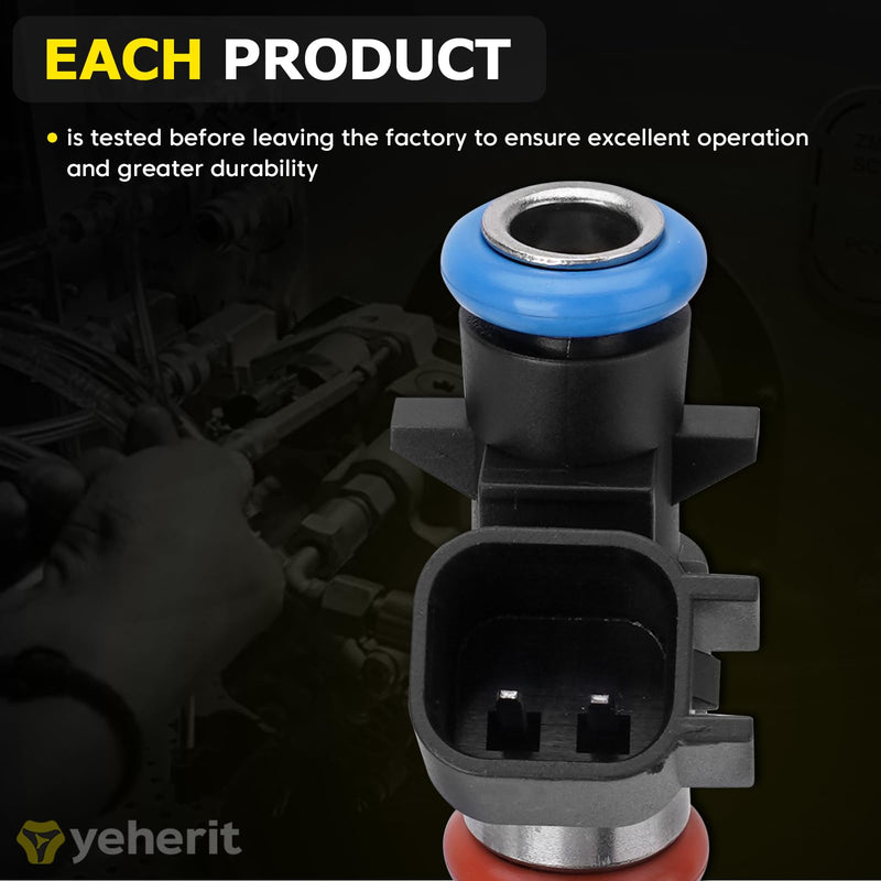 Set of 6 Fuel Injectors Compatible with Jeep Grand Cherokee, Wrangler, Dodge Challenger, Charger, Durango, Grand Caravan, Journey, Avenger, Chrysler Town & Country - Replaces 05184085AC