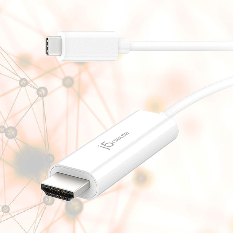 j5create USB C to HDMI Adapter Cable - 5ft 4K@60Hz Type C [Thunderbolt 3 Compatible] to HDMI Cable for MacBook Pro, MacBook Air, iPad Pro, Tablet, PC, Laptop Computers