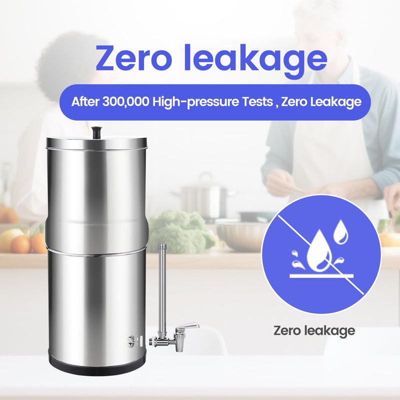 304 Stainless Steel Sight Glass Spigot, Compatible with Universal Gravity-Fed Water Filtration Systems, Clear Water Level View, Stainless Steel Handle 7" Complete