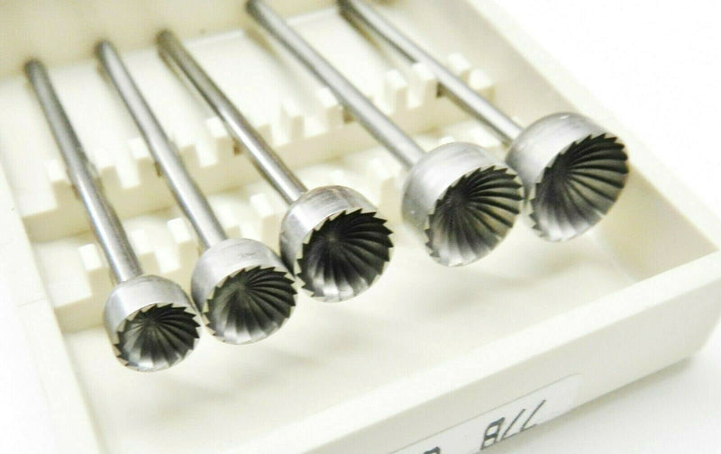Large Cup Bur Set 3/32" Shank Fig 77b Concave Cutter Fraise 5PC Assortment 6mm to 10mm Swiss Made
