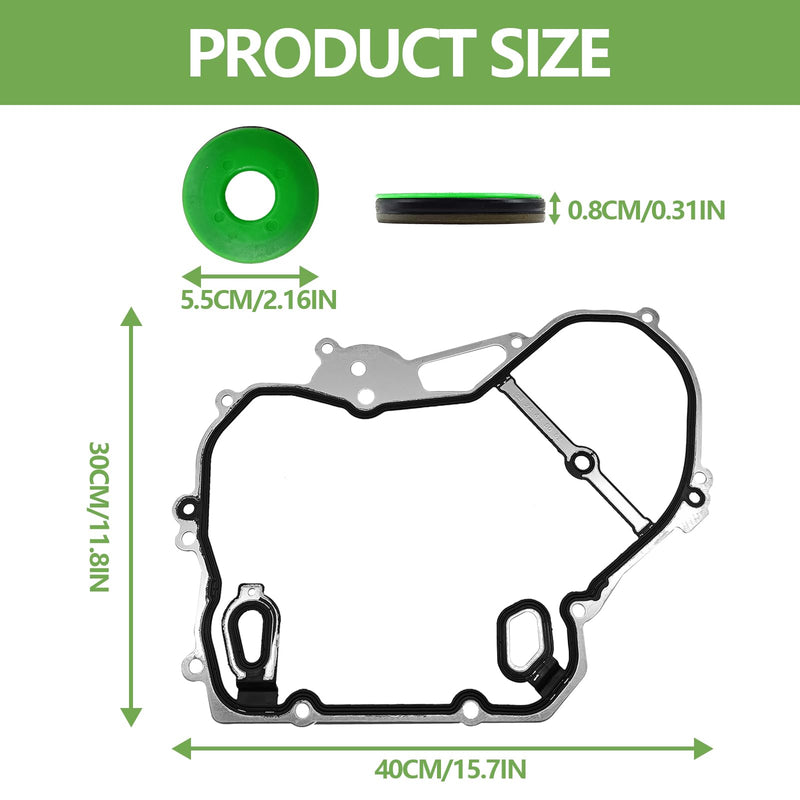 Timing Cover Gasket Set - Compatible with 2002-2016 2.0L 2.2L 2.4L Chevy Cobalt Captiva Sport HHR Impala,GMC Terrain,Pontiac G5 G6 Buick Regal, Verano, Replace# TCS46079, 24435052