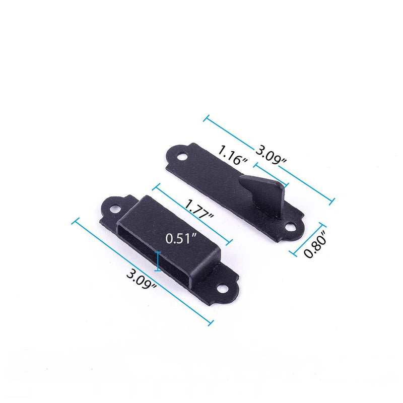 Renovators Supply Manufacturing Black Wrought Iron Floral Ring Pull Gate Latch Fence Door Lock with Mounting Hardware Pack of 1