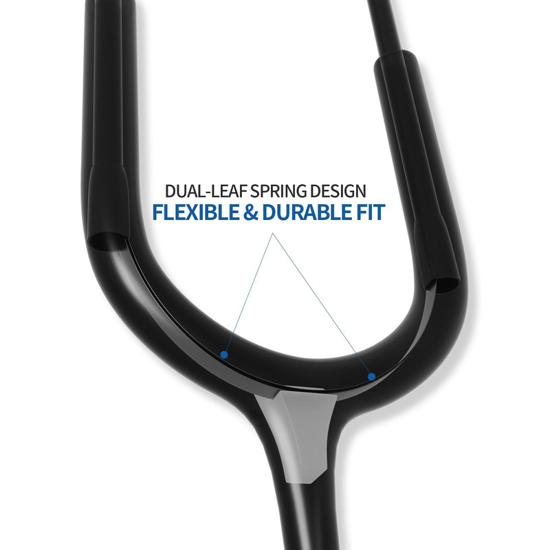Scian Lightweight Stethoscope -Enhanced Acoustic, Satin-Flex Tube, Aluminum Featherlight Dual Head for Nurse Essentials, Black
