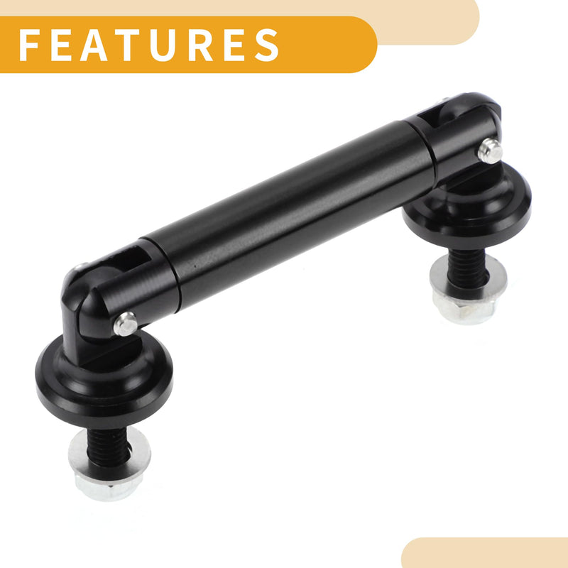 2pcs 45mm/1.77in Car Splitter Support Rods Adjustable Front Rear Bumper Lip Splitter Strut Rod Tie Support Bars Aluminum Alloy Black
