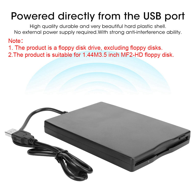 Floppy Disk Reader, 3.5 Inches Removable Ultra Thin External Floppy Disk Drive, Portable Plug and Play FDD USB Drive, External Floppy Diskette Drive for Desktop and Laptop Computers