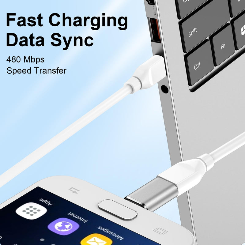 Micro USB Adapter for Samsung Galaxy S7 Edge S7 S6 Edge S6 J7 J5 J3 | Nexus 6 5 LG G4 G3 Kindle MP3 Players, 4 Pack Type C Female to Micro USB Male Convert USB C to Micro USB Charge & Data Sync Sliver