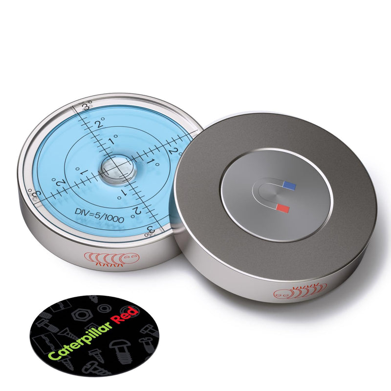 Magnetic Metal Large Spirit Bubble Level 60mm Diameter, (2 23/64 in), Degrees, Circular, Surface Level - Metal Housing, Blue/Silver