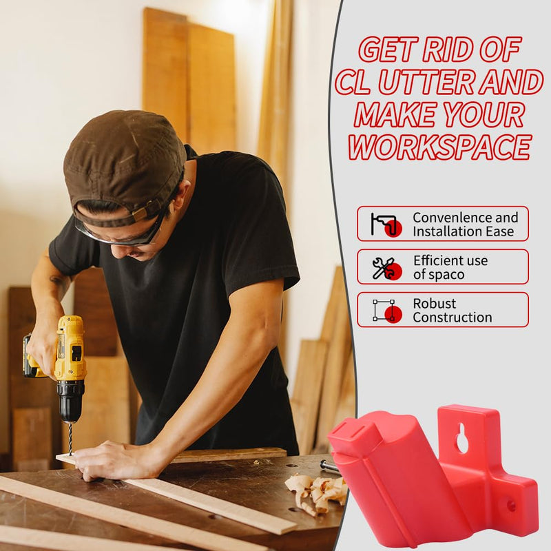 Battery Holder and Tool Holders Compatible Milwaukee M12 12V Wall Mount Plastic Hanger Battery Drill Tool Storage for Shelf Work Van Toolbox with 22 Screws
