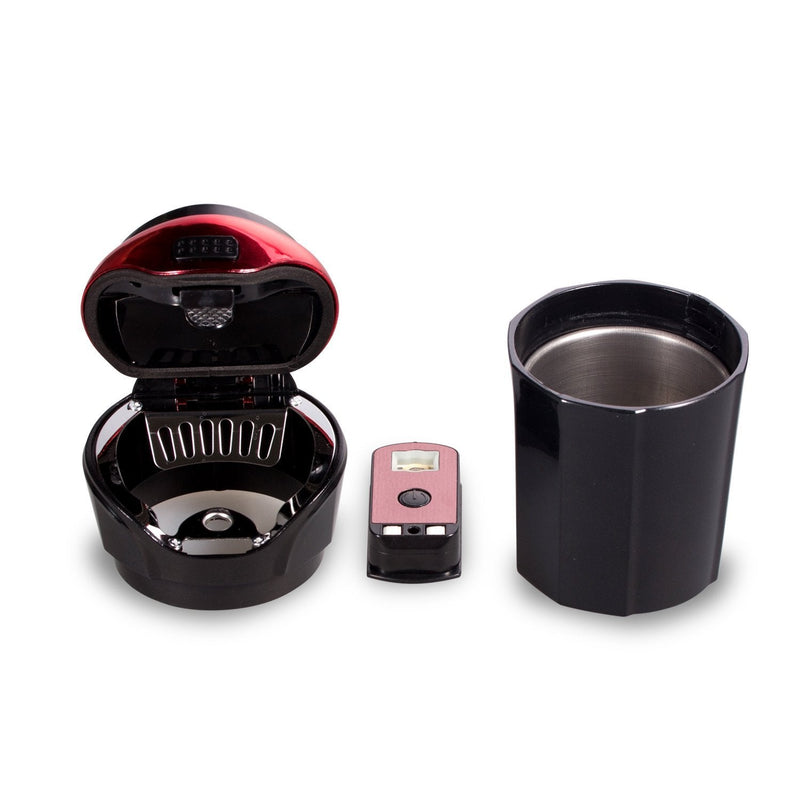 Car Ashtray, Car Ashtray Lighter Set Detachable, Car Ashtray with Lid Blue LED Light Indicator for Car, Home, Office and Travel Red ashtray