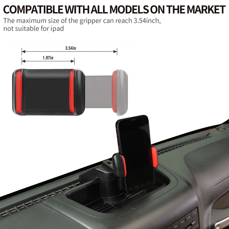 Voodonala for Jeep JK Phone Holder with Storage Cell Phone Central Dash Phone Mount with Storage Bin for 2011-2018Jeep Wrangler JK JKU Interior Accessories, Black (Upgraded) Black Update 2012-2017