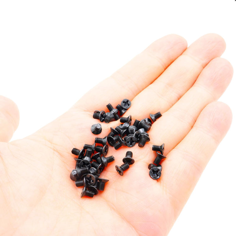 50Pcs Hard Drive Screws 2.5 inch,Stainless Flat Phillips Head HDD SSD M3 x 5mm Mounting Screw for Computer PC Laptop Case,2.5" Black