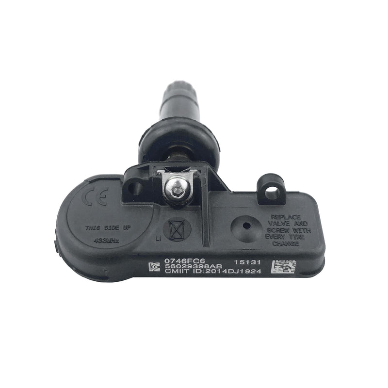 Set of 4 TPMS Tire Pressure Monitoring System Sensor 433MHz Compatible with Jeep Wrangler JK Dodge Ram Charger Replacement for 56029398AB 68142397AA 68241067AA 68241067AB