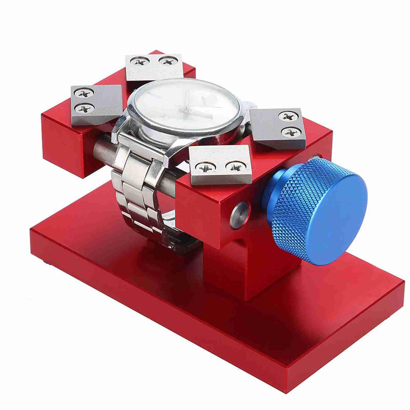 Watch Bezel Opener, Professional Watch Bezel Removal Tool Adjustable Workbench Back Case Opener Tool Watch Repair Maintenance Tool for the 38-40mm Diameter Watches Back Cover (Red) Red